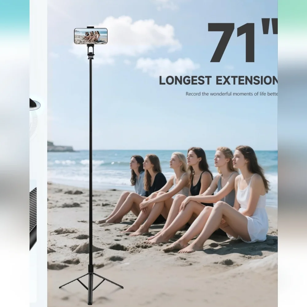 Black Selfie Stick Tripod with Remote
